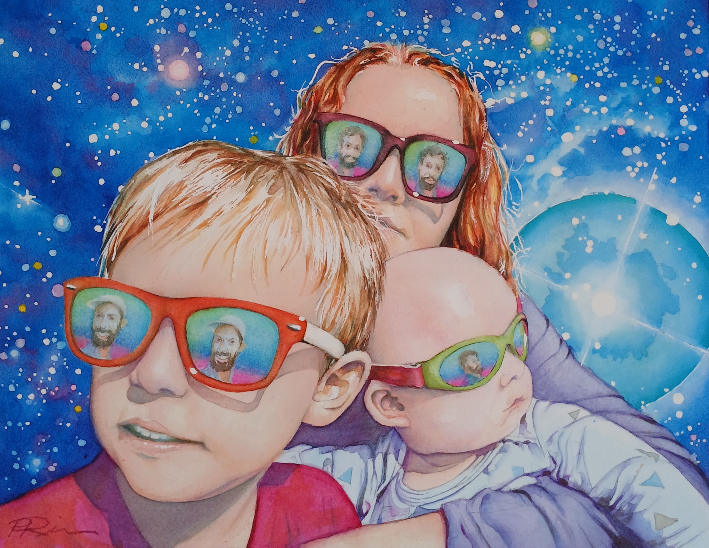 Reflections of Dad - 12 in x 15 in Watercolor NFS