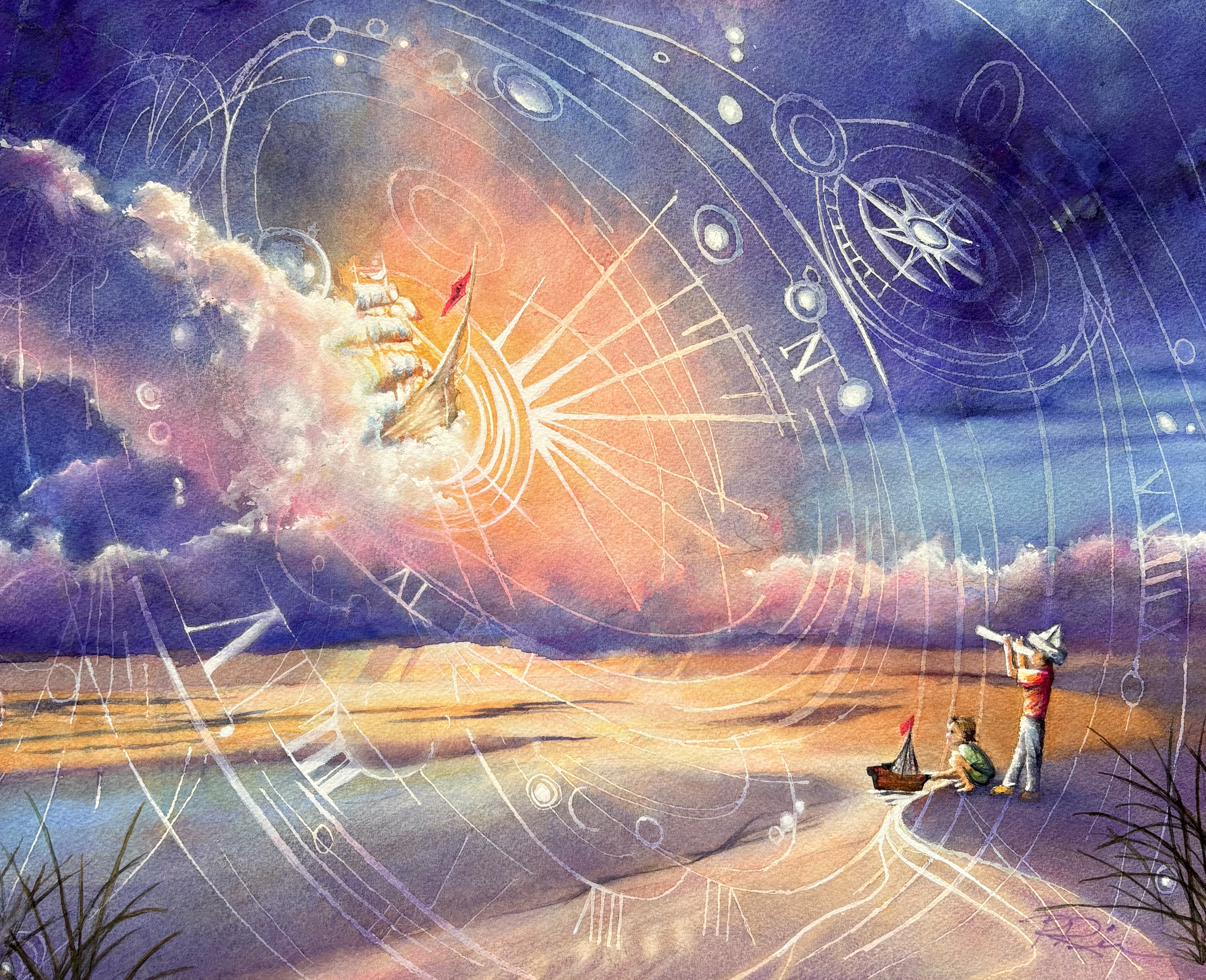 I Spy! - Watercolor 15.2 in x 18.5 in